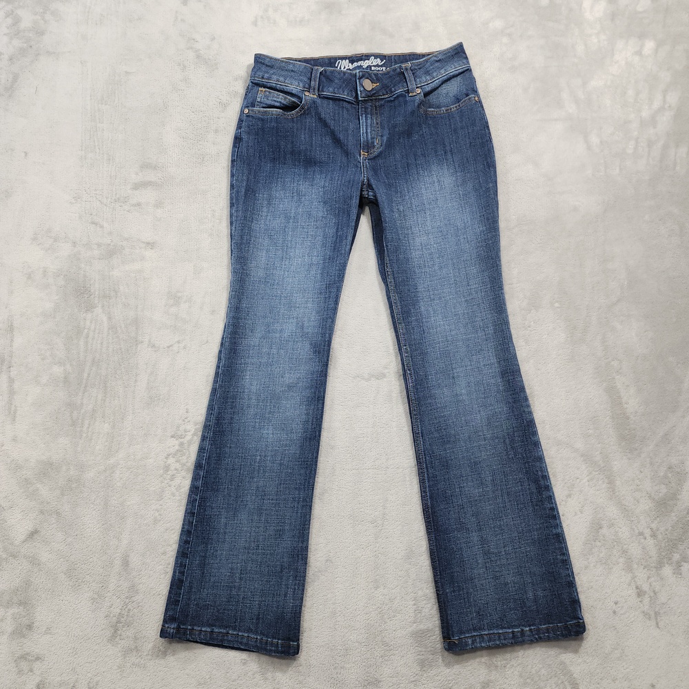 Wrangler Jeans Womens 28 Blue Mid Rise Bootcut Stretch Denim Casual Medium Wash